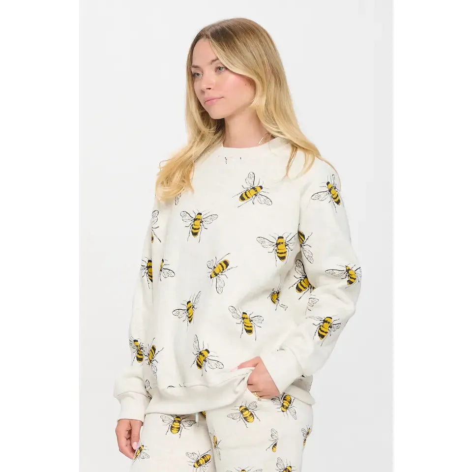 SWEATSHIRT | BUMBLEBEE PRINT-Tops-SM WARDROBE-Coriander