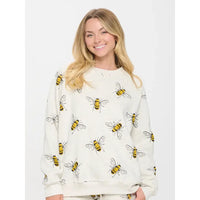 SWEATSHIRT | BUMBLEBEE PRINT-Tops-SM WARDROBE-SMALL-Coriander