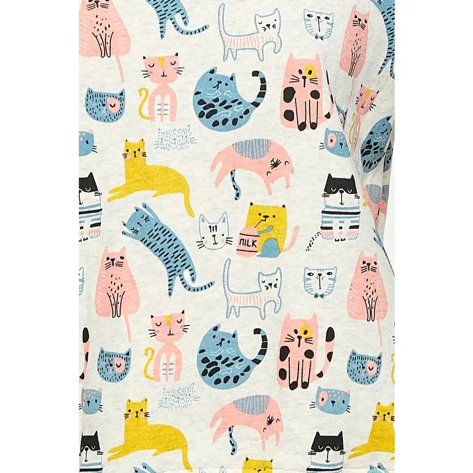 SWEATSHIRT | COLOURFUL CATS-Tops-SM WARDROBE-Coriander