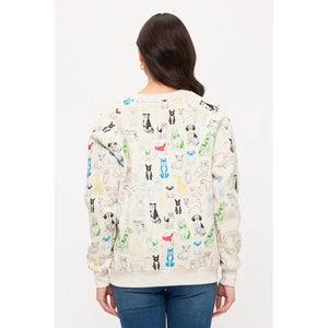 SWEATSHIRT | COLOURFUL GRAPHIC DOGS PRINT-Tops-SM WARDROBE-Coriander