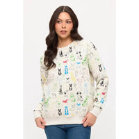 SWEATSHIRT | COLOURFUL GRAPHIC DOGS PRINT-Tops-SM WARDROBE-SMALL-Coriander