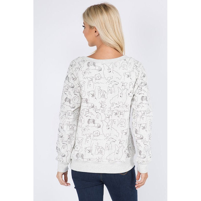 SWEATSHIRT | DOG PRINT-Tops-SM WARDROBE-Coriander
