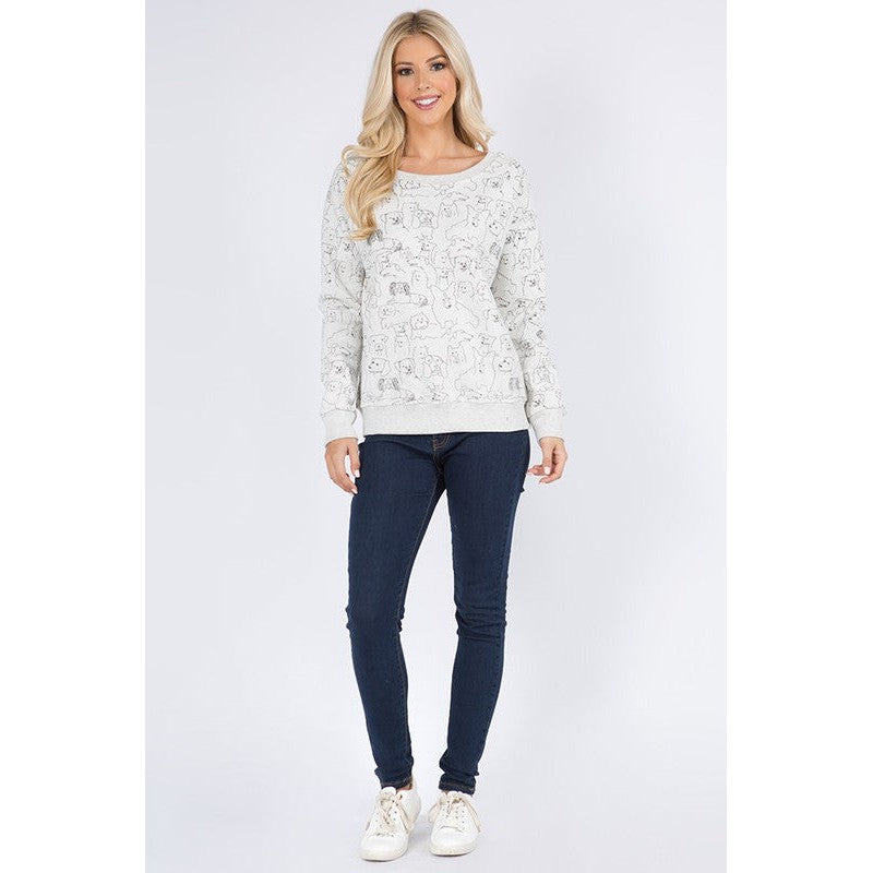 SWEATSHIRT | DOG PRINT-Tops-SM WARDROBE-Coriander