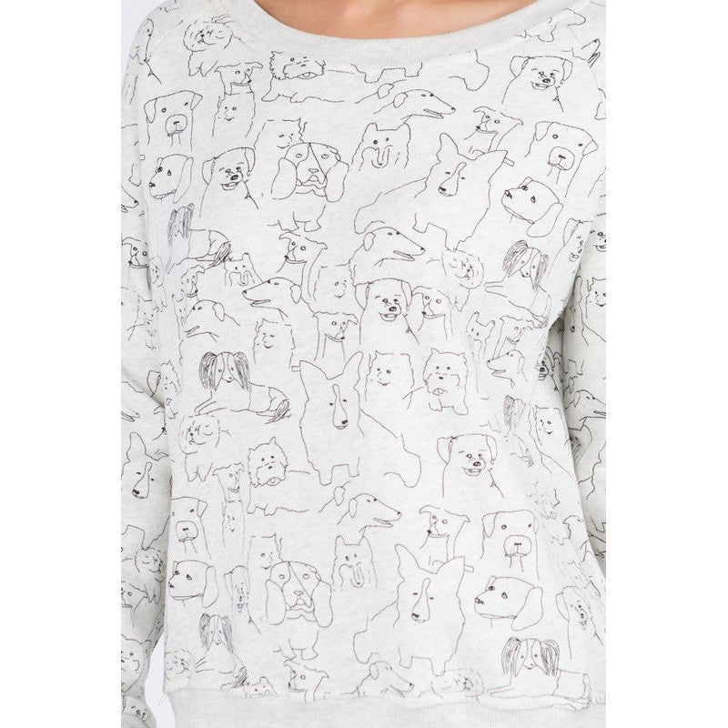SWEATSHIRT | DOG PRINT-Tops-SM WARDROBE-Coriander