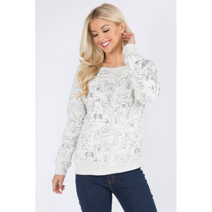 SWEATSHIRT | DOG PRINT-Tops-SM WARDROBE-SMALL-Coriander