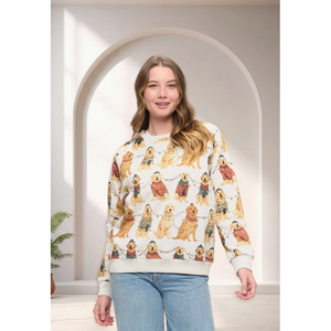 SWEATSHIRT | FESTIVE GOLDEN RETREIVERS-Uncategorised-SM WARDROBE-Coriander