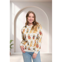 SWEATSHIRT | FESTIVE GOLDEN RETREIVERS-Uncategorised-SM WARDROBE-Coriander