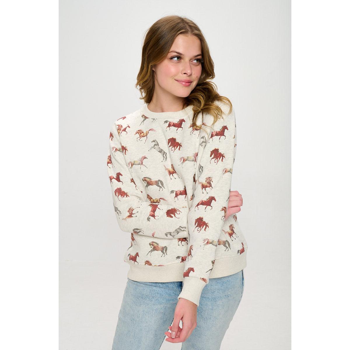 SWEATSHIRT | HORSE-Tops-SM WARDROBE-Coriander