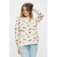 SWEATSHIRT | HORSE-Tops-SM WARDROBE-SMALL-Coriander