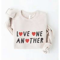 SWEATSHIRT | LOVE ONE ANOTHER-Tops-OAT COLLECTIVE-SMALL-HEATHER DUST-Coriander