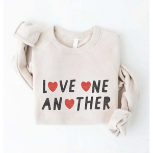 SWEATSHIRT | LOVE ONE ANOTHER-Tops-OAT COLLECTIVE-SMALL-HEATHER DUST-Coriander