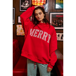 SWEATSHIRT | MERRY-Uncategorised-BUCKET LIST INC-SMALL-MED-RED-Coriander