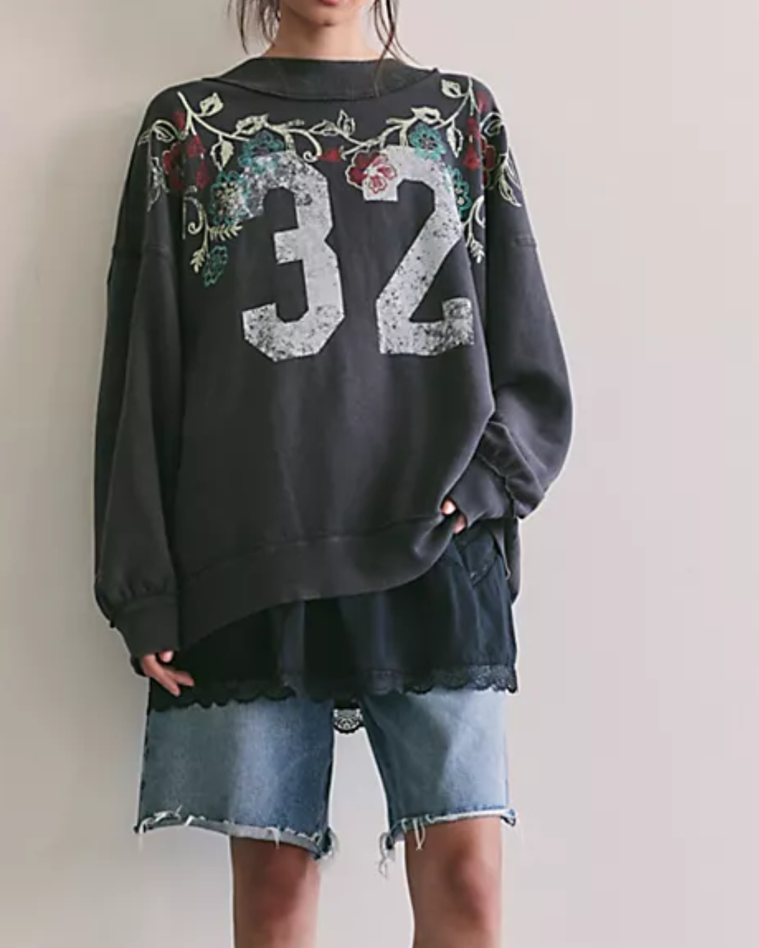 SWEATSHIRT | PALM SPRING TURTLE GRAPHIC-Top-FREE PEOPLE-XSMALL-WASHED BLACK COMBO-Coriander