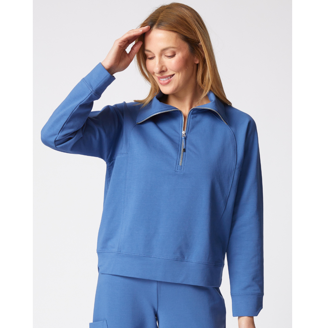 SWEATSHIRT | QUARTER ZIP-Tops-HABITAT-Coriander