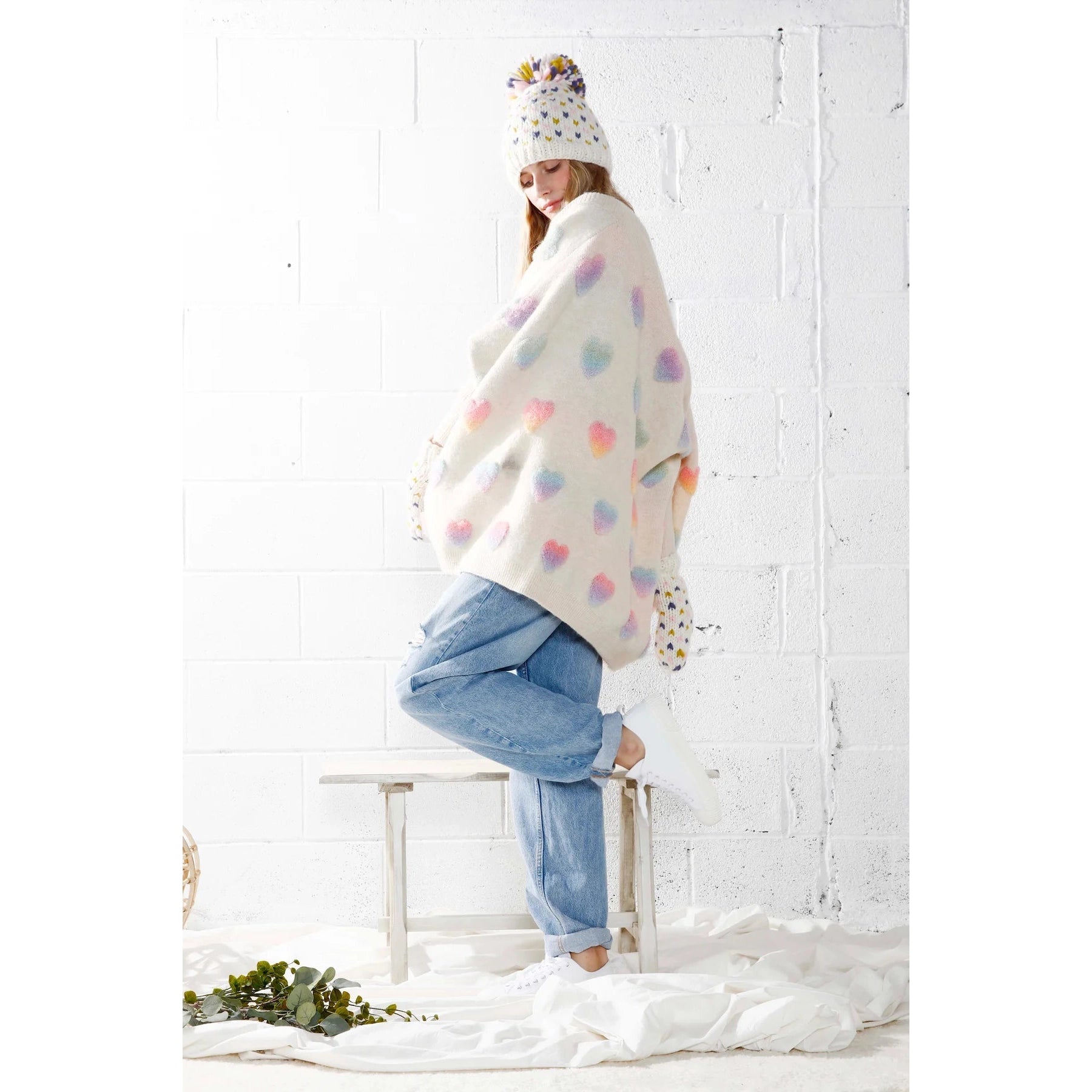 SWEET LOVE CAPE CARDI-Jackets & Sweaters-LOOK BY M-PASTEL-Coriander