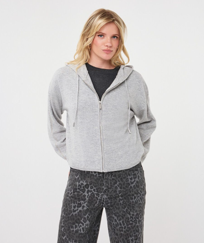 HOODED CARDIGAN | FINE CHAIN WOOL