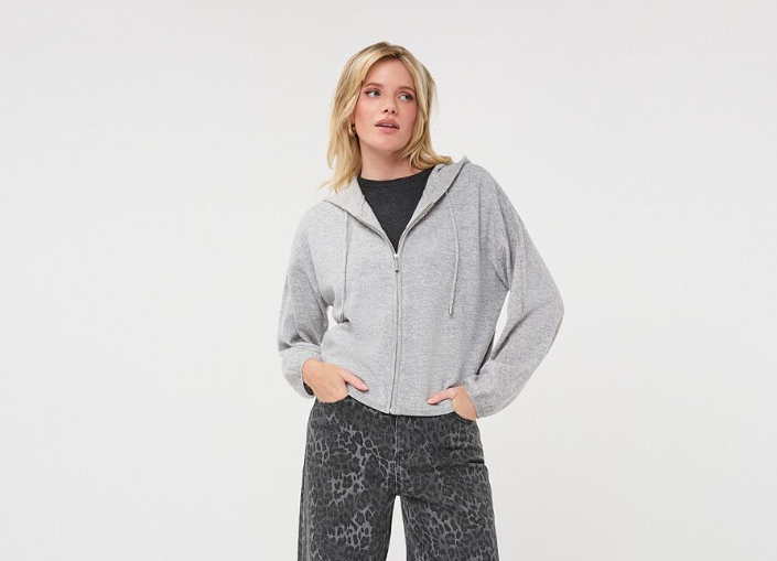 HOODED CARDIGAN | FINE CHAIN WOOL