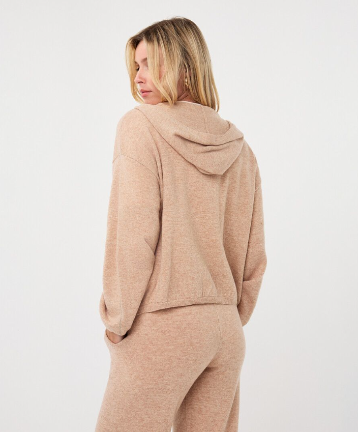 HOODED CARDIGAN | FINE CHAIN WOOL