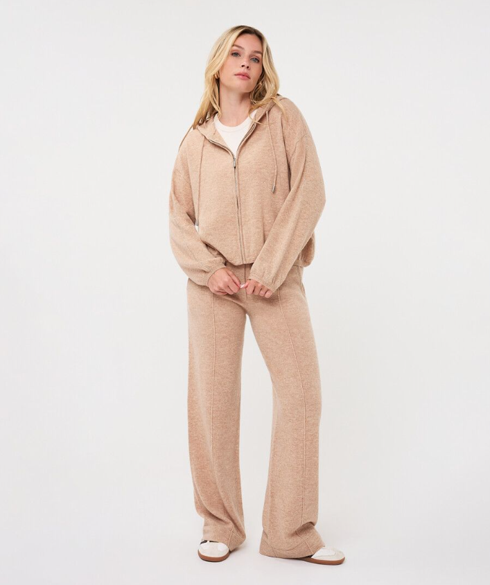 HOODED CARDIGAN | FINE CHAIN WOOL