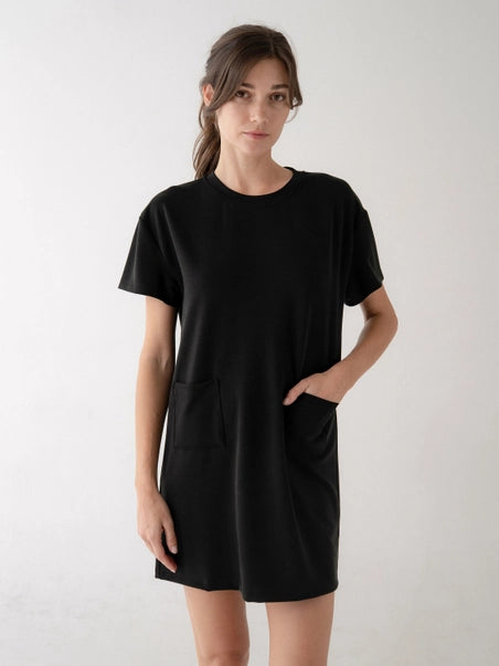 T-SHIRT DRESS | SHORT with POCKETS-Dresses-ELLE GREY-Coriander
