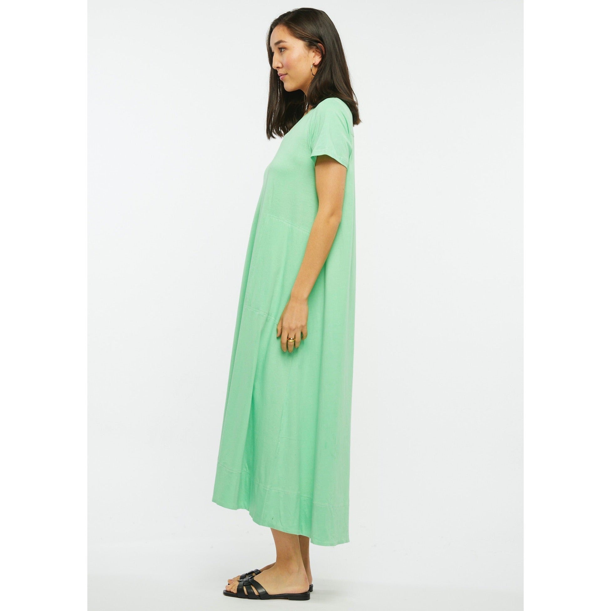 T-SHIRT DRESS-Dresses-ZAKET & PLOVER-SMALL-GREEN-Coriander