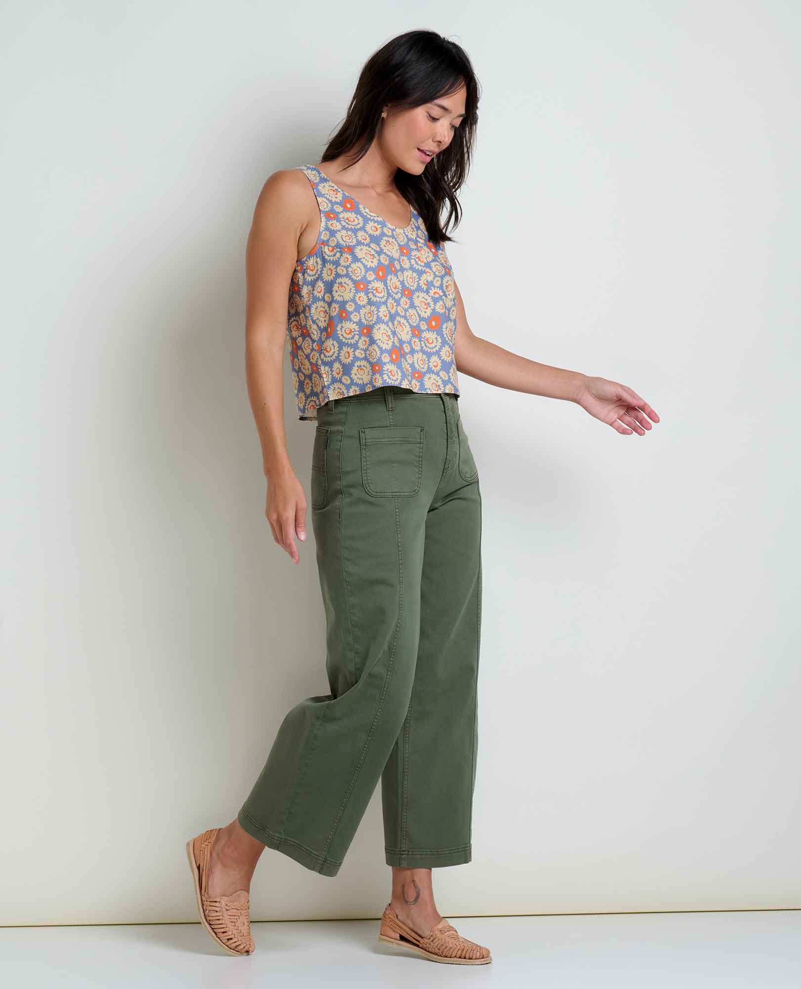 TAJ HEMP BUTTON BACK TANK-Top-TOAD&CO-Coriander