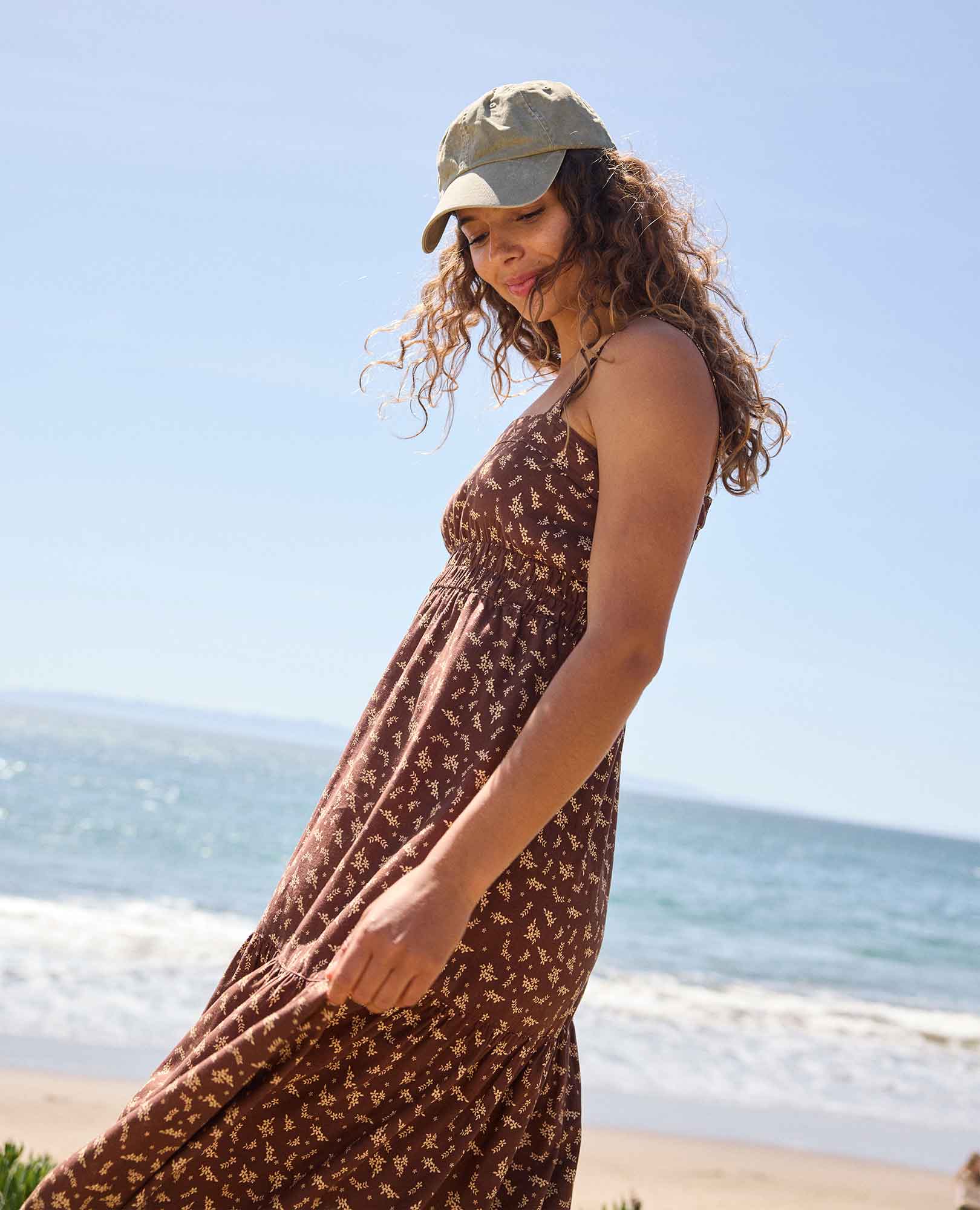 TAJ HEMP TIERED MIDI DRESS-Dress-TOAD&CO-Coriander