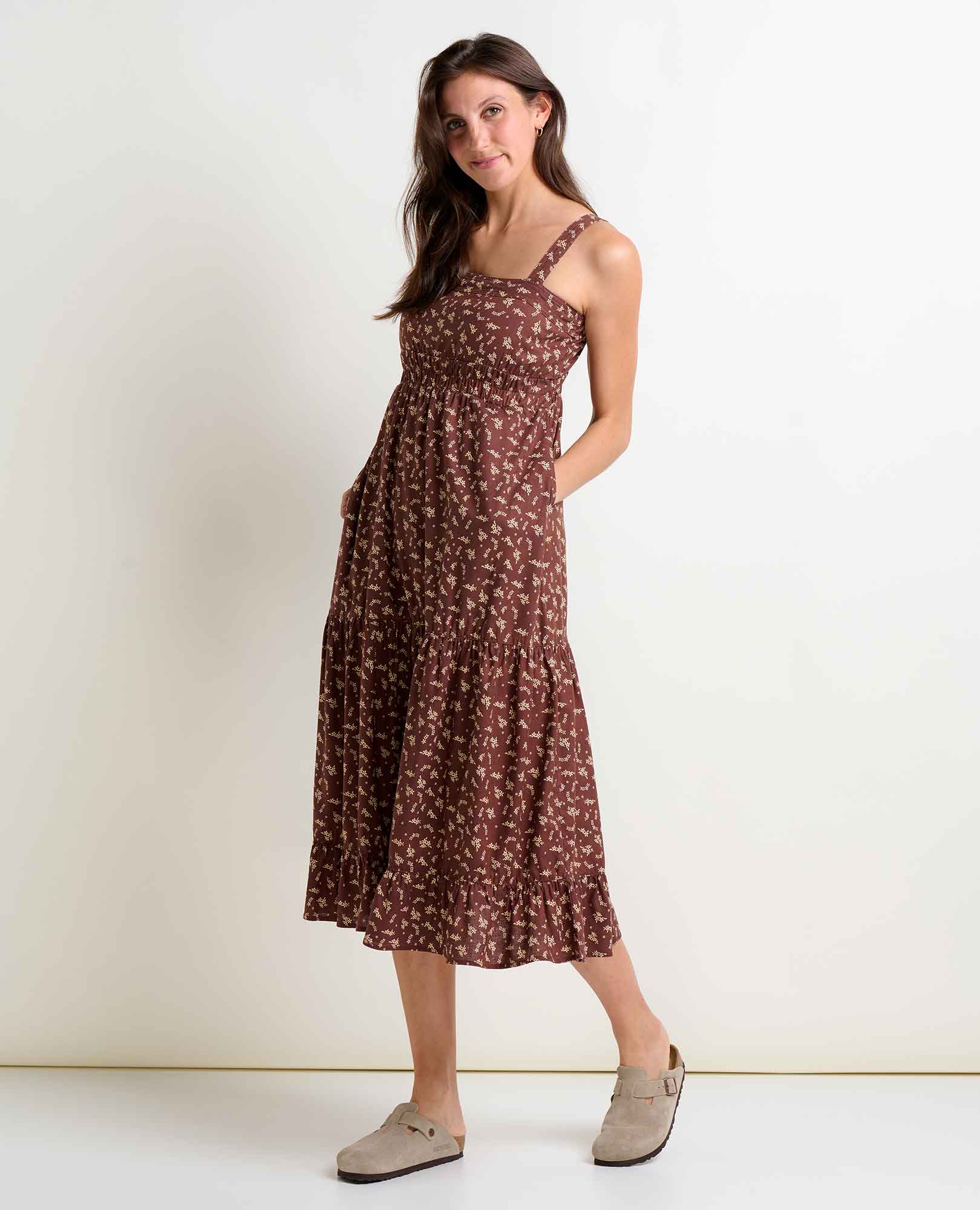 TAJ HEMP TIERED MIDI DRESS-Dress-TOAD&CO-Coriander