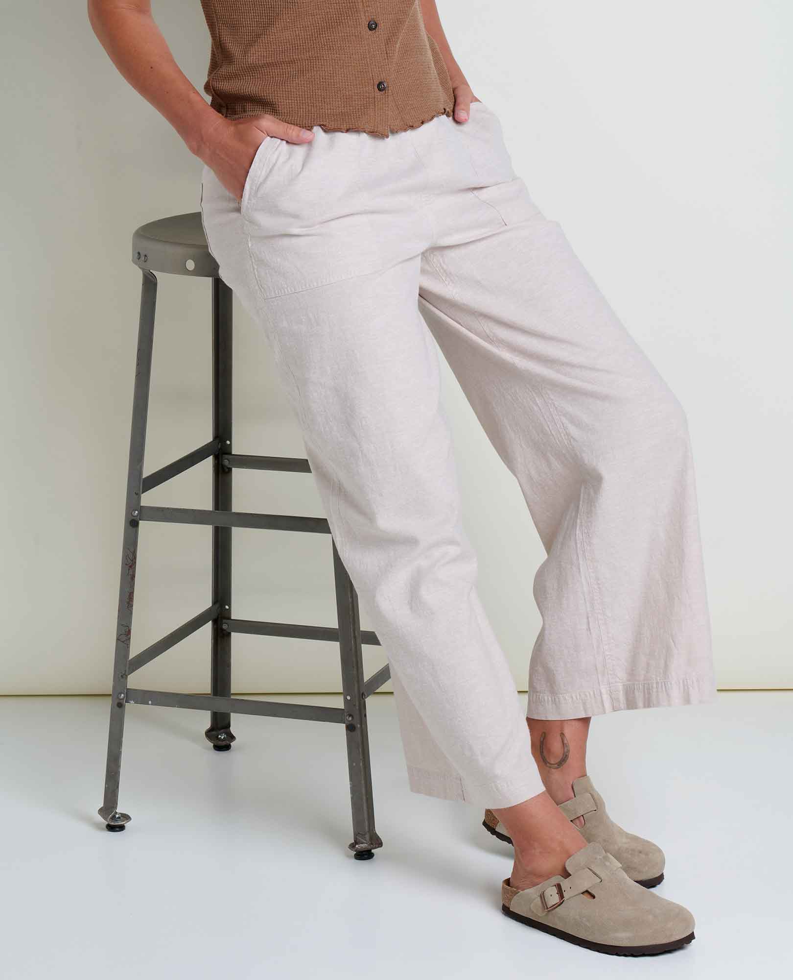TAJ HEMP WIDE LEG PANT-Bottom-TOAD&CO-Coriander