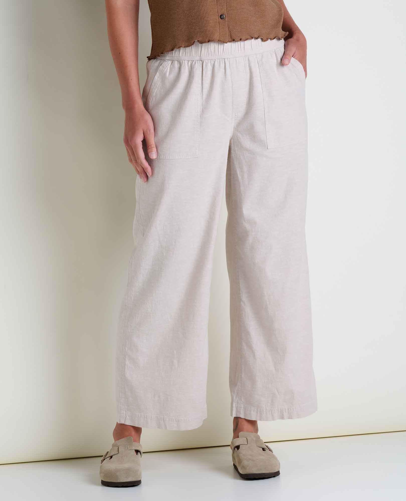 TAJ HEMP WIDE LEG PANT-Bottom-TOAD&CO-Coriander