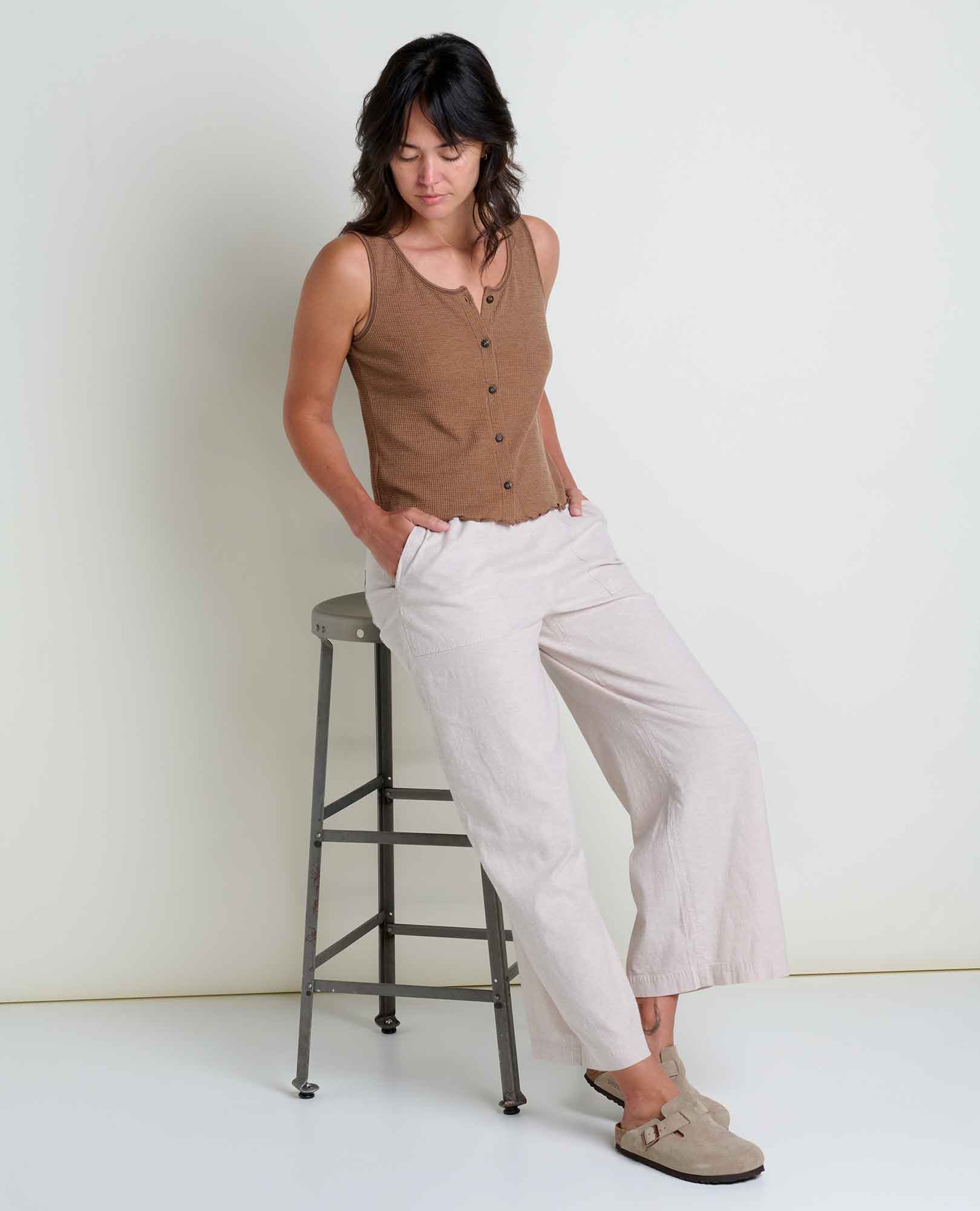 TAJ HEMP WIDE LEG PANT-Bottom-TOAD&CO-Coriander