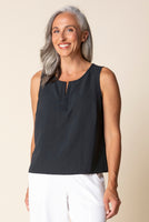 TANK TOP | CENTRE SHIRRED-Tops-HABITAT-XSMALL-BLACK-Coriander