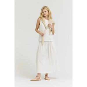 TANK TOP | COTTON JERSEY RUFFLE-Top-GRADE AND GATHER-Coriander
