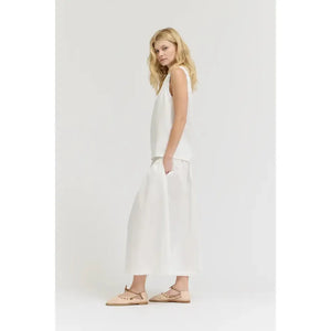 TANK TOP | COTTON JERSEY RUFFLE-Top-GRADE AND GATHER-Coriander