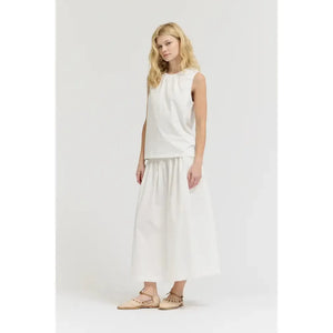 TANK TOP | COTTON JERSEY RUFFLE-Top-GRADE AND GATHER-Coriander