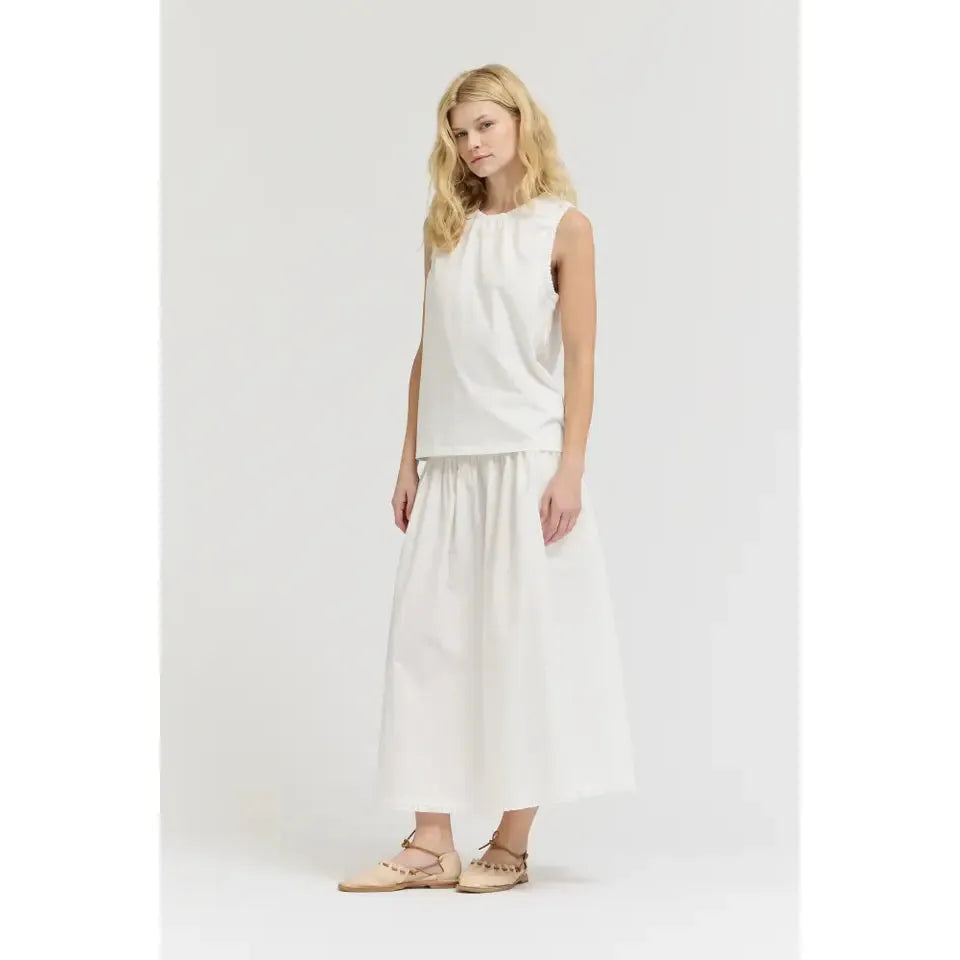 TANK TOP | COTTON JERSEY RUFFLE-Top-GRADE AND GATHER-Coriander