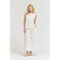 TANK TOP | COTTON JERSEY RUFFLE-Top-GRADE AND GATHER-SMALL-OFF WHITE-Coriander