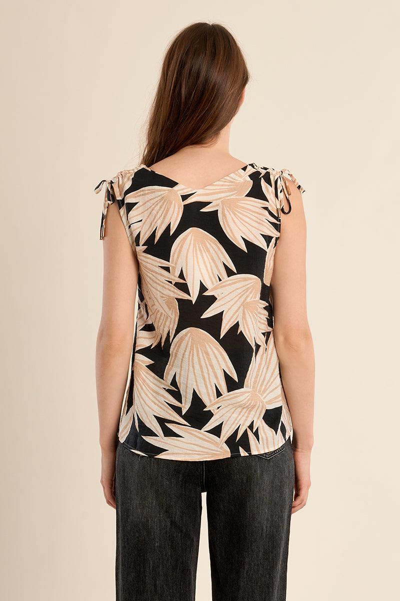 TANK TOP | FLORAL SHOULDER TIE-Top-MOLLY BRACKEN-Coriander