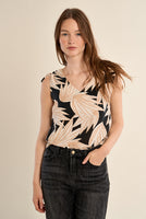 TANK TOP | FLORAL SHOULDER TIE-Top-MOLLY BRACKEN-SMALL-BLACK AVA-Coriander