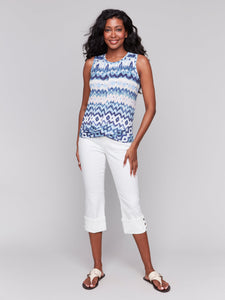 TANK TOP | PRINTED COTTON SLUB-Top-CHARLIE B-Coriander