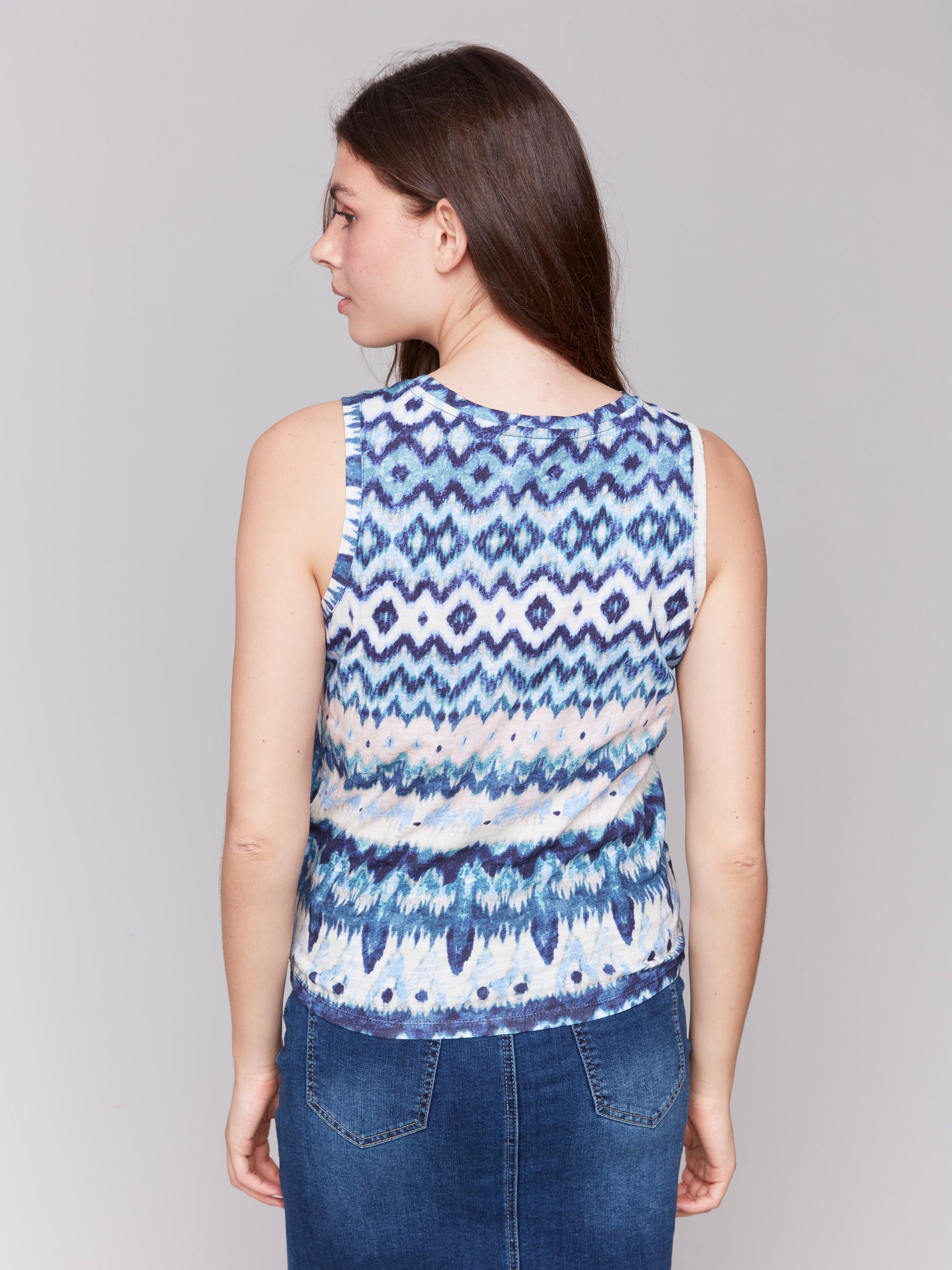 TANK TOP | PRINTED COTTON SLUB-Top-CHARLIE B-Coriander