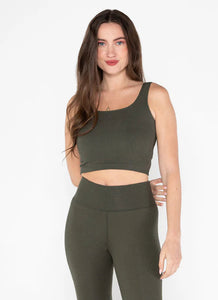 TANK TOP | RIBBED SQUARE NECK-Basic-CEST MOI-ONE-OLIVE-Coriander
