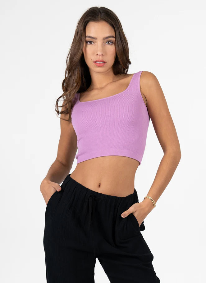 TANK TOP | RIBBED SQUARE NECK-Basic-CEST MOI-ONE-ORCHID-Coriander