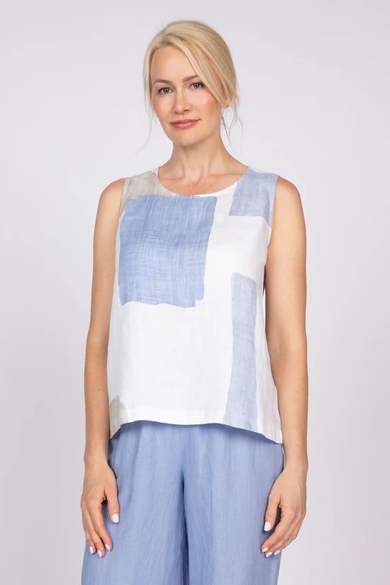 TANK TOP | SUNSET COASTAL PRINT-Top-OLIVIA-SMALL-BLUE-Coriander