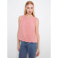 TANK TOP | TENCEL SCALLOP: CARNATION-Top-CHARLIE B-XSMALL-CARNATION-Coriander