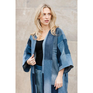 TAPIZ CARDIGAN DENIM O/S-Jackets & Sweaters-SHANNON PASSERO-ONE-PATCHWORK-Coriander