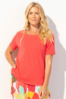 TEE | HIGH LO S/S-Tops-ESCAPE-XSMALL-PUNCH-Coriander