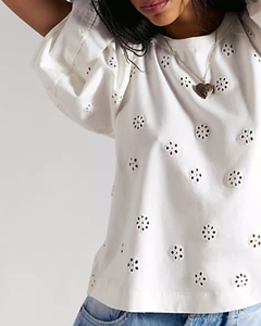 TEE | JESSIE EYELET-Top-FREE PEOPLE-Coriander