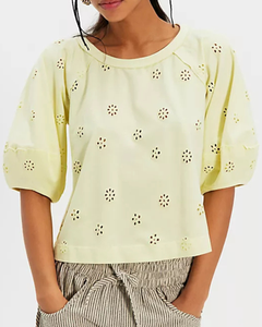 TEE | JESSIE EYELET-Top-FREE PEOPLE-Coriander