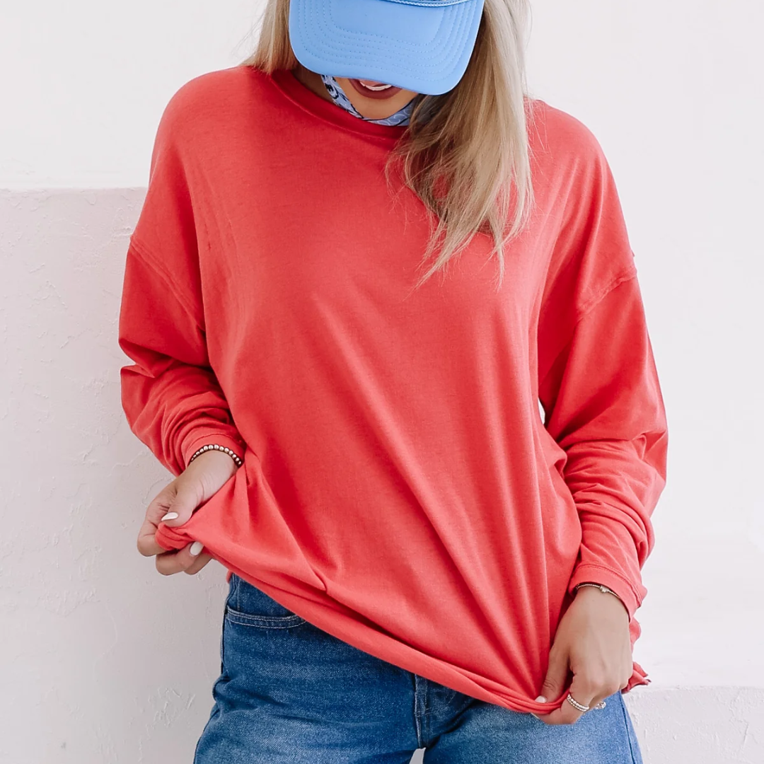 TEE | NINA L/S-Top-FREE PEOPLE-XSMALL-ROSE SIENNA-Coriander